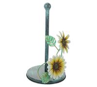 COLLBATH Iron Art Paper Towel Holder Stand Vertical Countertop Kitchen Towel Rack with Painted Design Space Saving for Bathroom and Home Decor Easy One Hand Operation