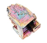 COLLBATH Irregular Bismuth Crystal Specimen Stone Handmade Mineral Decoration for Home Office Desktop Display Unique Iridescent Metal Collectible