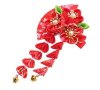 COLLBATH Japanese Kimono Flower Hairpin with Fabric Tassel Fan Versatile Hair Ornament for Women Hanfu Cosplay Party and Wedding Accessories Stylish Traditional Headpiece