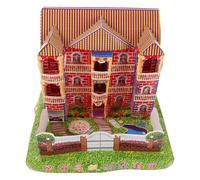 COLLBATH Japanese Style Ancestor Money Paper House Villa Papercraft for Traditional Ghost Festival Burning Ritual, Realistic Large Sacrificial Paper Villa for Ancestor Worship