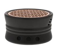 COLLBATH Japanese Style Ceramic Tea Warmer with Candle Heating Tool for Household Use Black Non-slip Base Heat-resistant Porous Design Copper and Ceramic Material Stable and Random Color