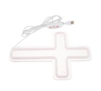 COLLBATH Jesus Neon Cross Sign LED Wall Light 29×20cm Cool White Acrylic Christian Room Decor Prayer Room Neon Lighting for Religious Celebration