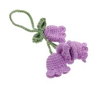 COLLBATH Kawaii Car Hanging Accessories Crochet Flowers Decorative Mirror Pendant for Women