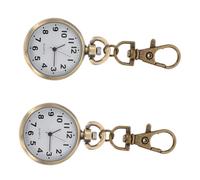 COLLBATH Keychain Accurate and Constant Time 2pcs Pocket Watch Big Watch Face Design Alloy and Titanium Metal Material Portable Travel Nurses for Nurses and Students