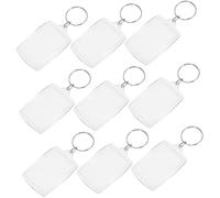COLLBATH Keychain Photo Frame 100pcs Acrylic Blank Insert DIY Split Key Ring for Friends