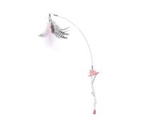 COLLBATH Kitten Teaser Rod Cat Toy Feather Wire Portable Indoor Cat Toy Healthy Happy