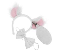 COLLBATH Koala Costume Headband with Elastic Tail and Bow Tie Fit Animal Dress Up Accessories for Halloween Cosplay Party Festivals and Family Events Gray Koala Ears Kit