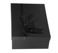 COLLBATH Kraft Paper Box with Wrap and Flat Design Lightweight Packing Case for Cosmetics Presents and Beauty Products with Elegant Bow for Home Office and Travel