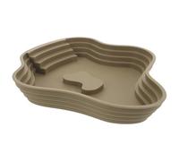 COLLBATH Large Brown-green Turtle Bathing Tub with Ramp, Reptile Soaking Bowl for Tortoises and Lizards, Sturdy Water Dish for Terrarium and Daily Soaking