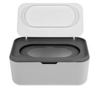 COLLBATH Large Capacity Reusable Wipe Dispenser Box Lid, Dustproof Wet and Dry Tissue Storage Container in Dark Grey, Portable Wipes Holder for Home, Bathroom, Nursery, and Travel