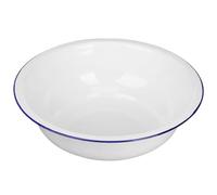 COLLBATH Large Enamel Washing up Bowl Vintage Mixing Bowl in White Enamel Easy to Clean Multifunctional for Kitchen Use Bread Mixing Vegetable Washing