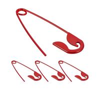 COLLBATH Large Metal Safety Pin Hair Clip Oversized Hair Accessory 4pcs for Women with Secure Grip and Lasting Performance, Red for Parties and Cosplay
