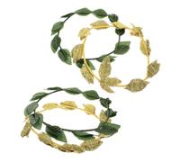 COLLBATH Leaf Crown Vine Headband Greek Leaf Crown for Women Boho Floral Tiara Hair Accessory for Wedding Bridal Party Festival Cosplay Costume Events 4Pcs Natural Green