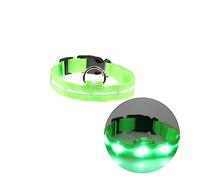 COLLBATH LED Light-Up PET Collar 2.5CM Adjustable Nylon Dog Collar Flashing Glow for Night Safety Size S for Small Pets