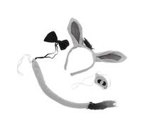 COLLBATH Little Donkey Headband Donkey Ear and Tail for Carnival Cosplay Party Fluffy Decorative Hair Hoop