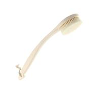 COLLBATH Long Handle Bath Brush for Shower Deep Cleansing and Exfoliating Soft Body Scrubber for Reach Areas Convenient Bathing Accessory for Home Travel and White