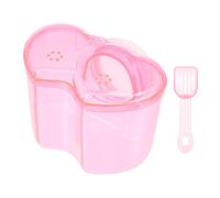 COLLBATH Long-lasting Acrylic Hamster Shower Bath Sand Bath Container Red Home Pet Accessory