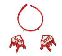 COLLBATH Love Gesture Headband Heart Sequin Valentine's Day Hairband for Valentine's Party Decorations and Photo Booth