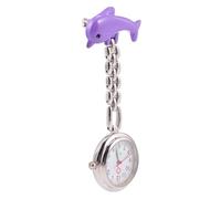 COLLBATH Luminous Purple Pocket Hanging Watch for Nurses and Doctors | Zinc Alloy Build, Dolphin Shape, Clip on Design, Fashion Creative Style, Decorative Use for People