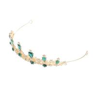 COLLBATH Luxurious Bridal Crystal Headpiece with Green Rhinestones Princess Wedding Tiara for Women Dazzling Rhinestone Crown Hair Accessory Elegant Bride Jewellery for Modern and