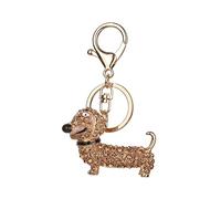 COLLBATH Luxury Dachshund Keychains Key Ring Polished Zinc Alloy and Crystal Rhinestones Fashionable Car Hang Tag for Her