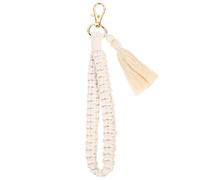 COLLBATH Macrame Keyring Tassels Wrist Key Holder Lanyard for Keys Keychain Lanyard Decorative Wristlet Easy Clip Lobster Clasp