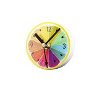 COLLBATH Magnetic Refrigerator Clock round Lemon Fruit Pattern, Plastic and Magnet Material, Battery Powered Aa (not Included), for Fridge Use and Family Kitchen Decoration