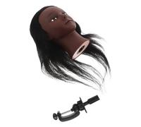 COLLBATH Mannequin Head Human Hair with Small Desktop Stand Hairdressing Training Practice Head for Cosmetology Students Hair Styling and Cutting Exercises