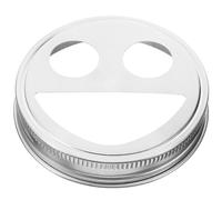 COLLBATH Mason Jar Lid Practical with Three Large Compartments Bathroom Accessory Stainless Steel for Toothbrush Holder to Keep Toothbrush Organised at Home or Trips