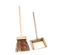 COLLBATH Material Mini Broom Dustpan Set Indoor Sweep Brush Mini Dustpan Brush Pretend Play Housekeeping Set Miniature Miniature Furniture for Boys and Girls