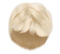 COLLBATH Men's Short Straight Blonde Synthetic Wig with Side Bangs Natural Breathable Hairpiece for Cosplay Costume Parties and Daily Wear Stylish Replacement Hair Accessory