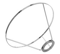 COLLBATH Metal Chandelier Frame with 24 Holes, Silver Lampshade Frame Cage 24cm Diameter X 13cm Height, DIY Pendant and Table Lamp Holder for Shell Bead Lighting Accessories