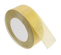 COLLBATH Metallic Glitter Ribbon Gold Foil Fabric Wrapping Ribbon Sparkly Shine for DIY Crafts Floral Arrangements Cake Decorations Wedding Birthday Party Wrap