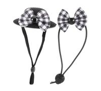 COLLBATH Mini Christmas Hat for Pet Fun Santa Hat for Small Animals Decorative with Bowtie