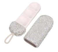 COLLBATH Mini Waterproof Pill Case with Rhinestones, 3-Compartment Plastic Travel Medicine Organizer, Portable Small Pill Bottle for Daily and Outdoor Use