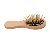 COLLBATH Mini Wooden Paddle Cushion Hair Brush with Solid Wood Teeth Scalp Massage Detangling Comb for Curly Hair Relaxing Finger-like Pressure Portable Hotelgrade Relaxation Tool for Women