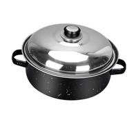 COLLBATH Multi-Function Sweet Potato Pot Stainless Steel Lid Roaster with Binaural Handles Convenient Cooking Pot for Family Baking Roasting Garden Parties and Camping