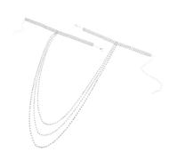 COLLBATH Multi-layered Rhinestone Arm Chain Bracelet with Tassel Sparkling Crystal Upper Arm Cuff Jewelry for Women Summer Beach Party and Wedding Bridal Accessory Silver Tone