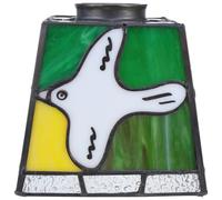 COLLBATH Multicolored Stained Glass Lampshade: Replacement Dove Pattern Lamp Shade - Square French Lights Cover for Table Floor Desk Lamp Light Fixtures Wall Sconces