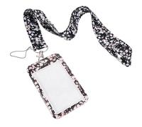 COLLBATH Multifunction Card Holder with Lanyard Delicate Floral Pattern Tag Sleeve for Id Badge Work and Student Cards Portable and Secure Phone Strap for Office School Medical Staff