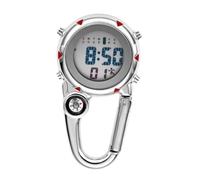 COLLBATH Multifunctional Clip-on Carabiner Quartz Watch Red Stainless Steel for Climbing Outdoor Sports Paramedics Camping