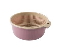 COLLBATH Multifunctional Double Layer Drain Basket for Kitchen Sink Food Grade Plastic Strainer with Rotation Detachable Filter Basket for Fruit Vegetable Washing and Storage Nordic Purple