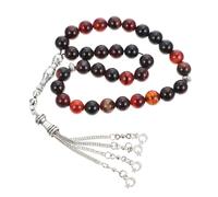 COLLBATH Natural Agate Islamic Prayer Rosary Beads Muslim Tasbih for Meditation and Car Rearview Mirror Hanging Family and Friends