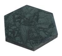COLLBATH Natural Green Marble Coaster Hexagonal Cup Mat Heat-resistant Household Table Drink Coasters for Coffee Mugs Wine Glasses Indoor Decorative Pad