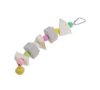 COLLBATH Natural Hanging Parrot Chewing with Cuttlefish Bone and Volcanic Stone Bite-resistant Bird Shredding Plaything for African Grey and Parrots Safe Foraging Accessory for Cage