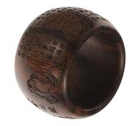 COLLBATH Natural Wood Thumb Ring for Women and Men Fashion Wooden Finger Ring with Tiger Stripe Pattern Lightweight Buddha Design Jewelry Unique Choice