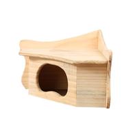 COLLBATH Natural Wooden Hamster Home Creative Squirrel House Wooden Toy Cabin for Small Pets Safe Fun Play Area