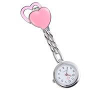COLLBATH Nurse Pocket Watch Heart Shaped Hanging Watch Waterproof Practical Uniform Decoration Pink Easy to Read