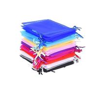 COLLBATH Organza Candy Favor Bags Pearl Gauze Jewelry Pouches 9x12cm 100pcs Set Perfect for Wedding Party Present Wrapping