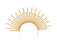 COLLBATH Our Lady's Makeup Headbands Rhinestone Headbands for Women Medusa Headpiece Pagan Headdress Headwear for The Crown Decoration Cosplay Goddess Headband Golden Plastic